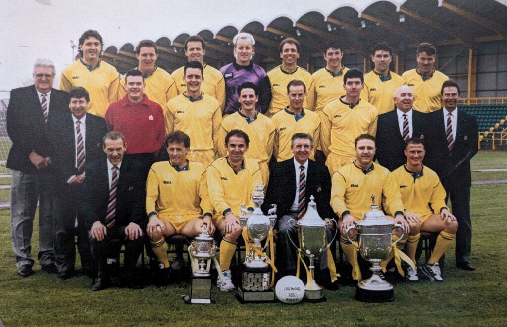 Barry Town at Jenner Park with all 4 trophies